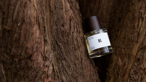 Kingdom Scotland's Portal fragrance photographed on the bark of a Scottish tree