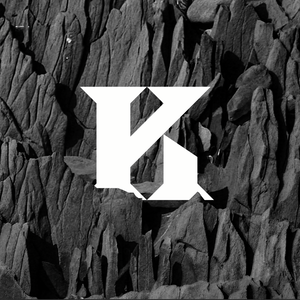 Kingdom logo embedded into grey metamorphic rock in an image