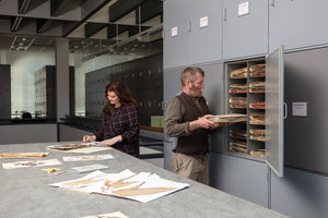 Researching botanical samples in the herbarium at the Royal Botanic Garden Edinburgh